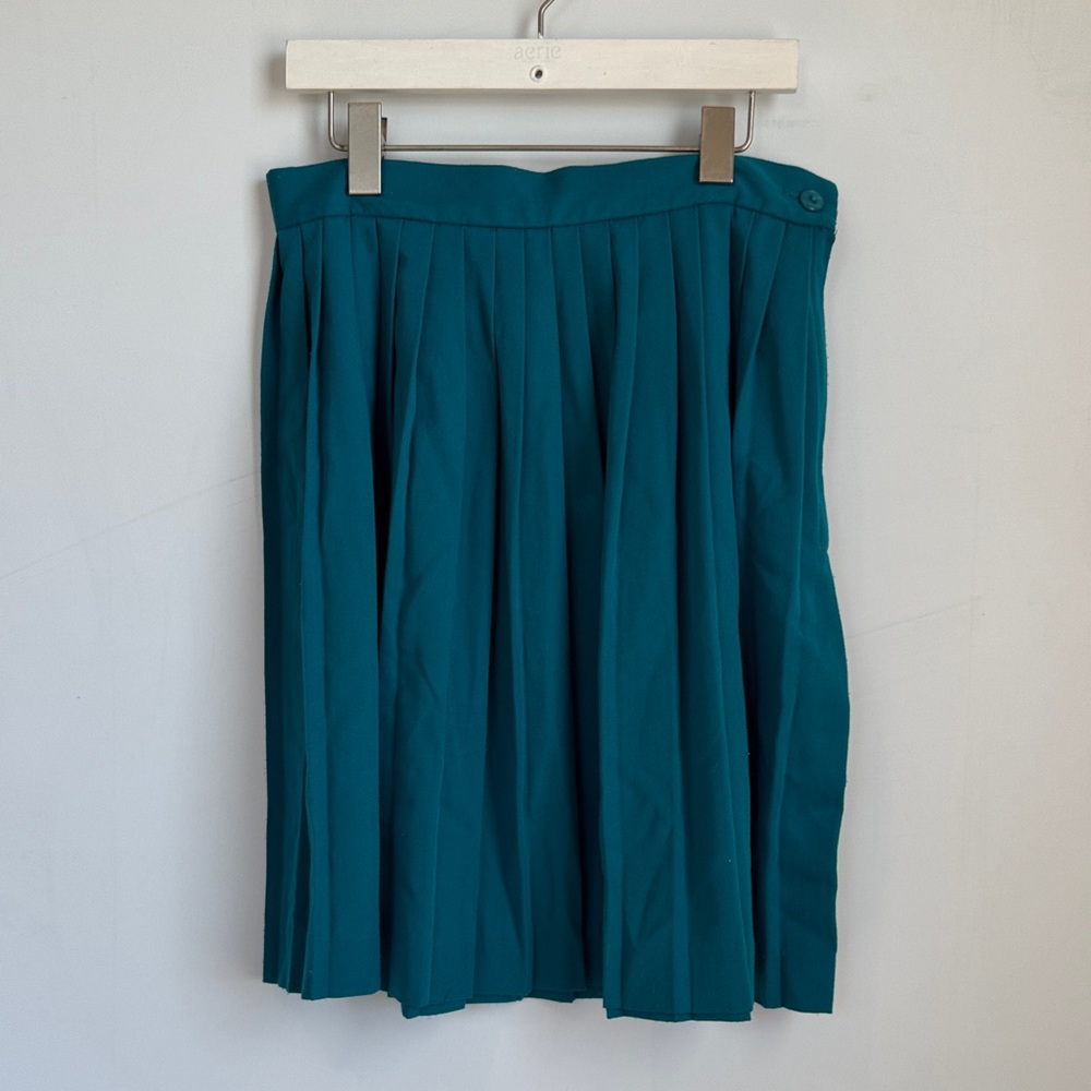 Easy Pieces Vintage Teal Pleated Women's Skirt